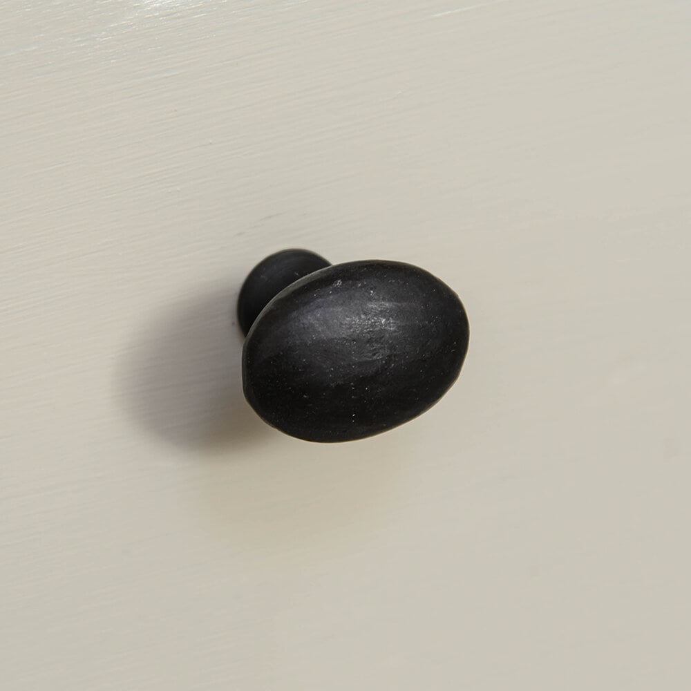 Traditional Oval Cabinet Knob - Black Beeswax