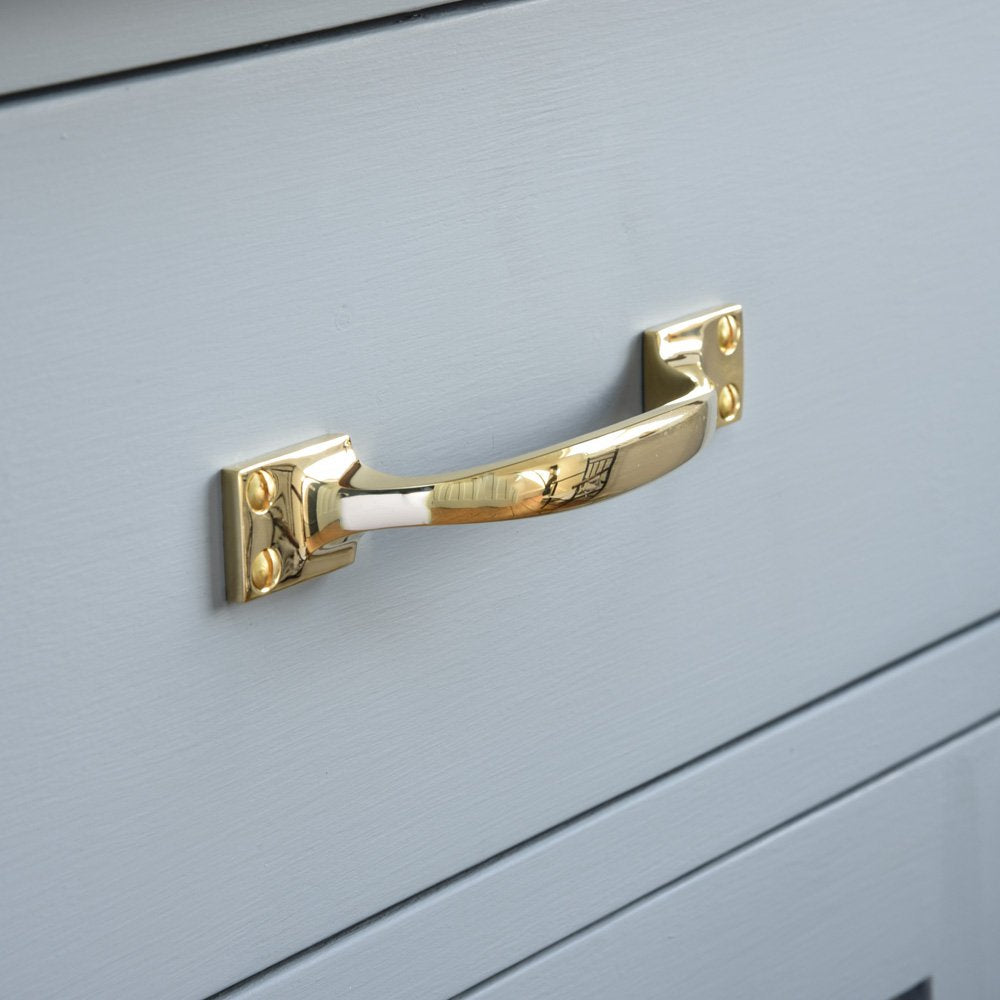 Brass traditional style kitchen drawer and door handle