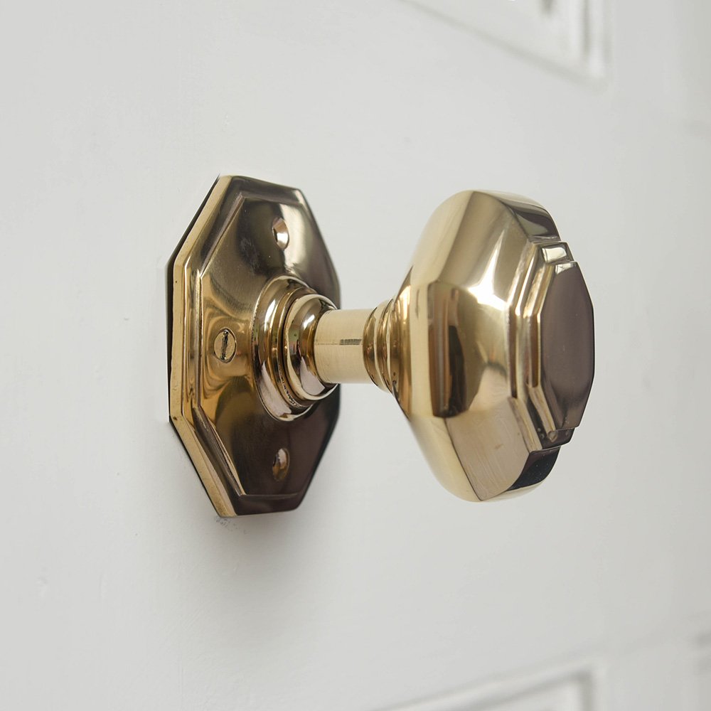 Brass octagonal door knob