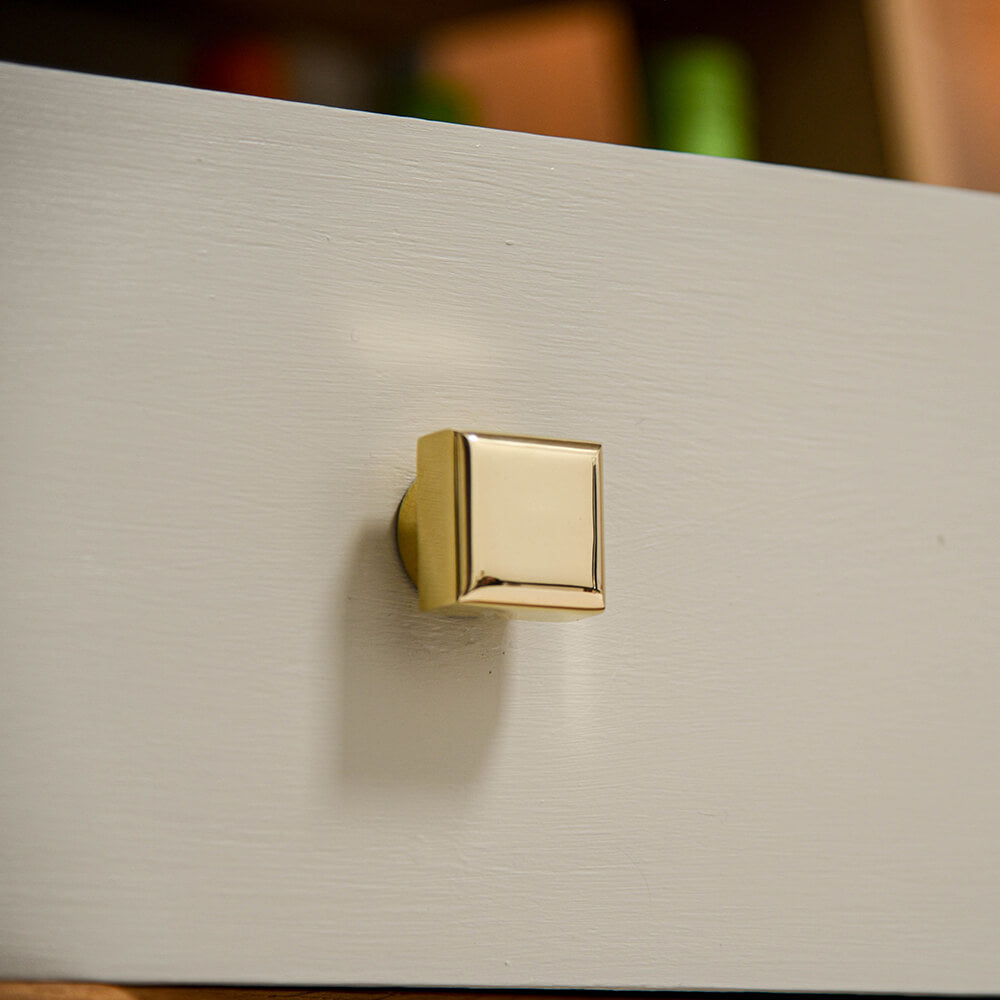 Polished Brass Pillow Cabinet Knob on drawers