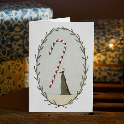 Candy cane Christmas card by Laura Stoddart