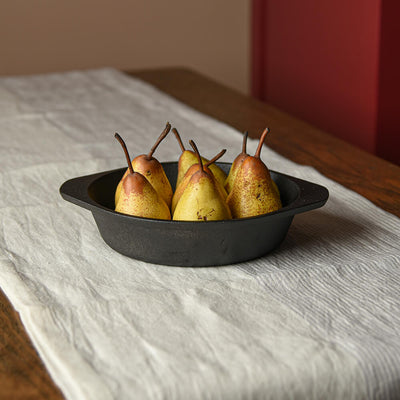 Pears in cast iron pan