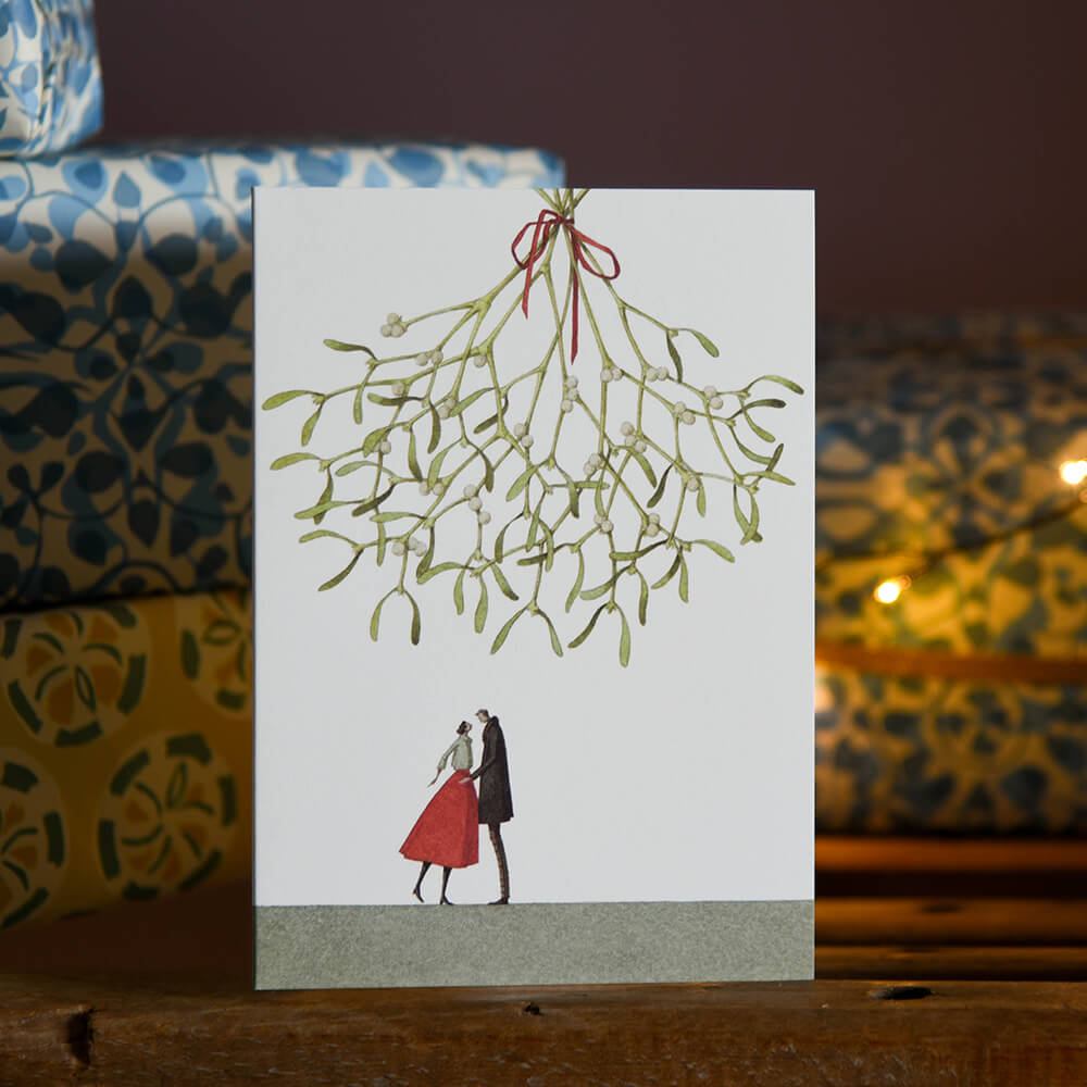 Christmas Kiss Card by laura stoddart