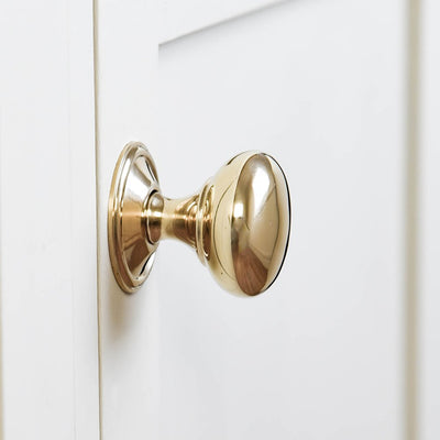 Cottage bun cabinet knob in polished brass