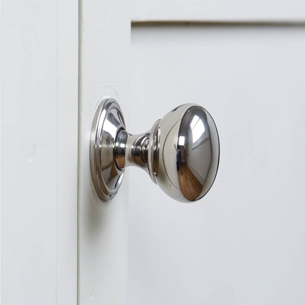 Cottage bun cabinet knob in polished nickel