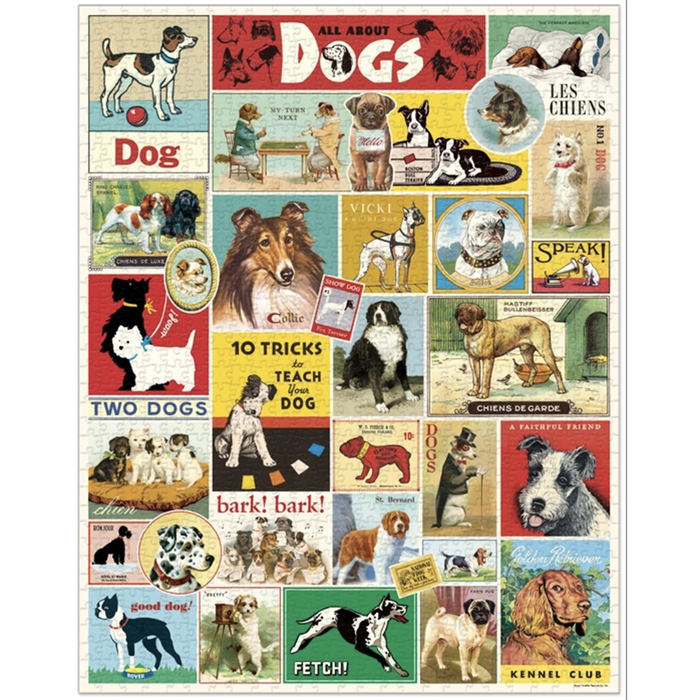 Illustrated vintage dog puzzle