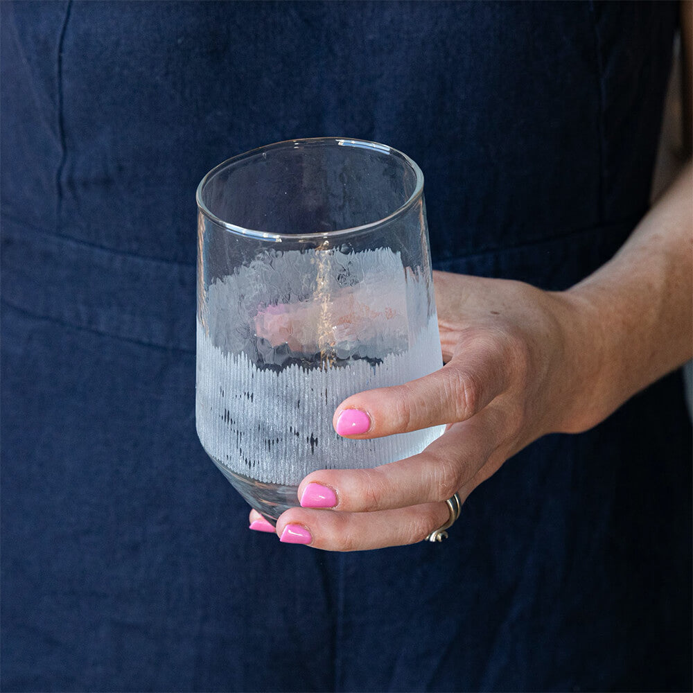 Clear Anara Etched Tumbler in hand