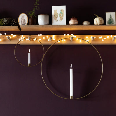 Hoops with faux flickering candles