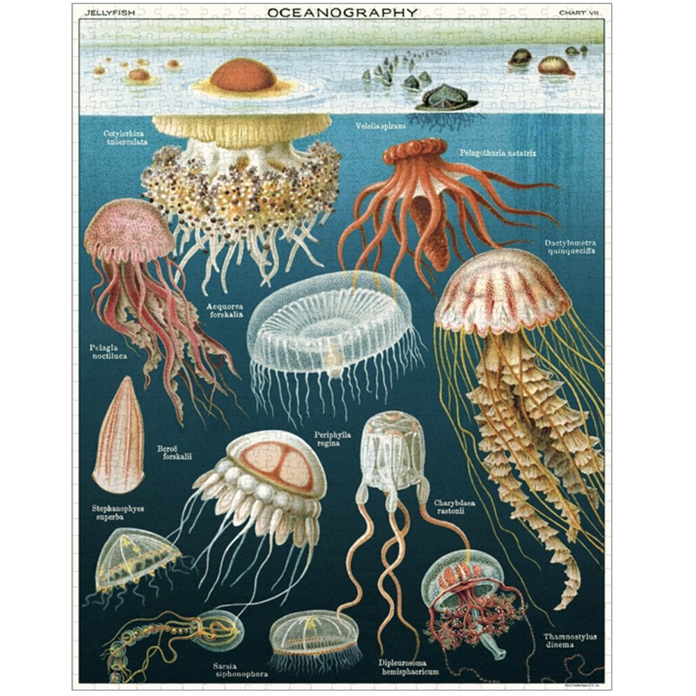 Jigsaw puzzle of jellyfish underwater