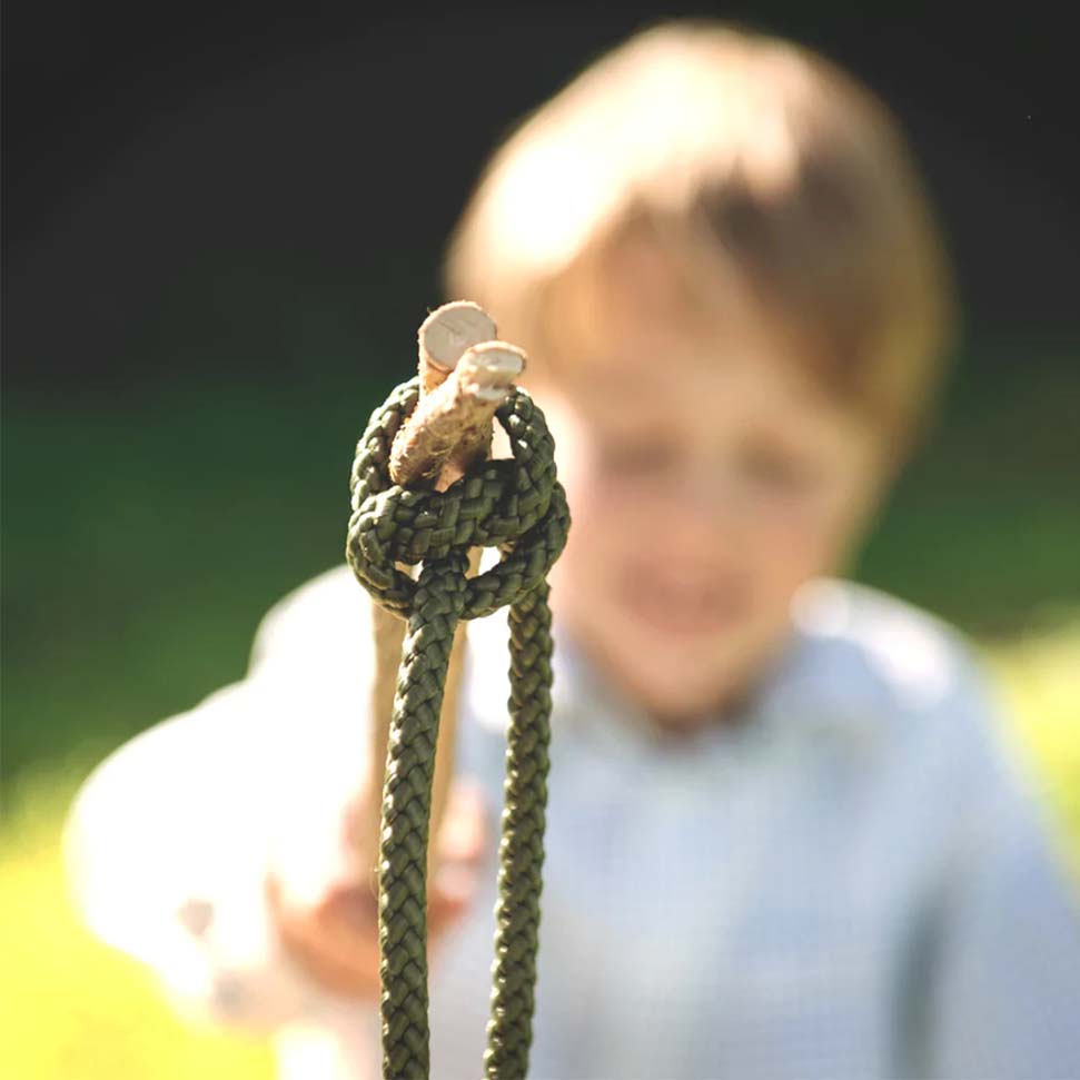 Knot Skills Kit showing child having tied one of the knots taught