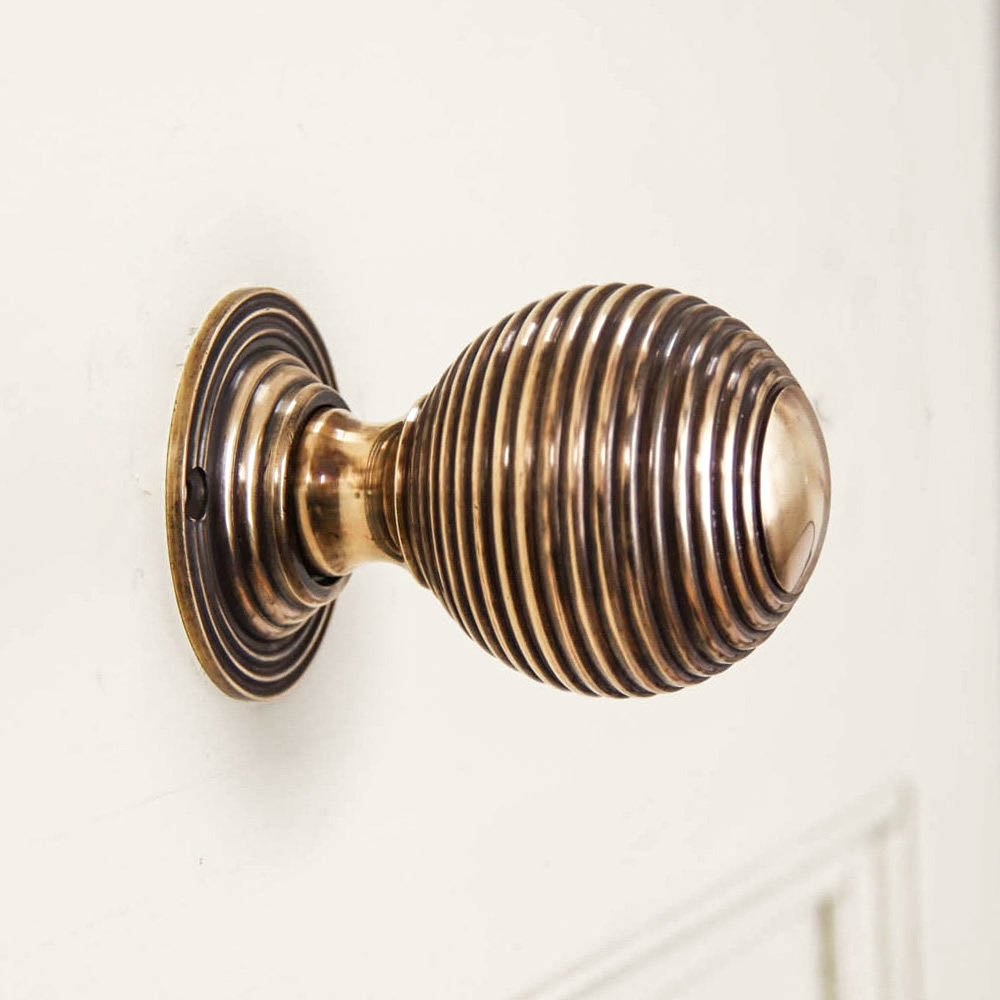 Large brass beehive door knob