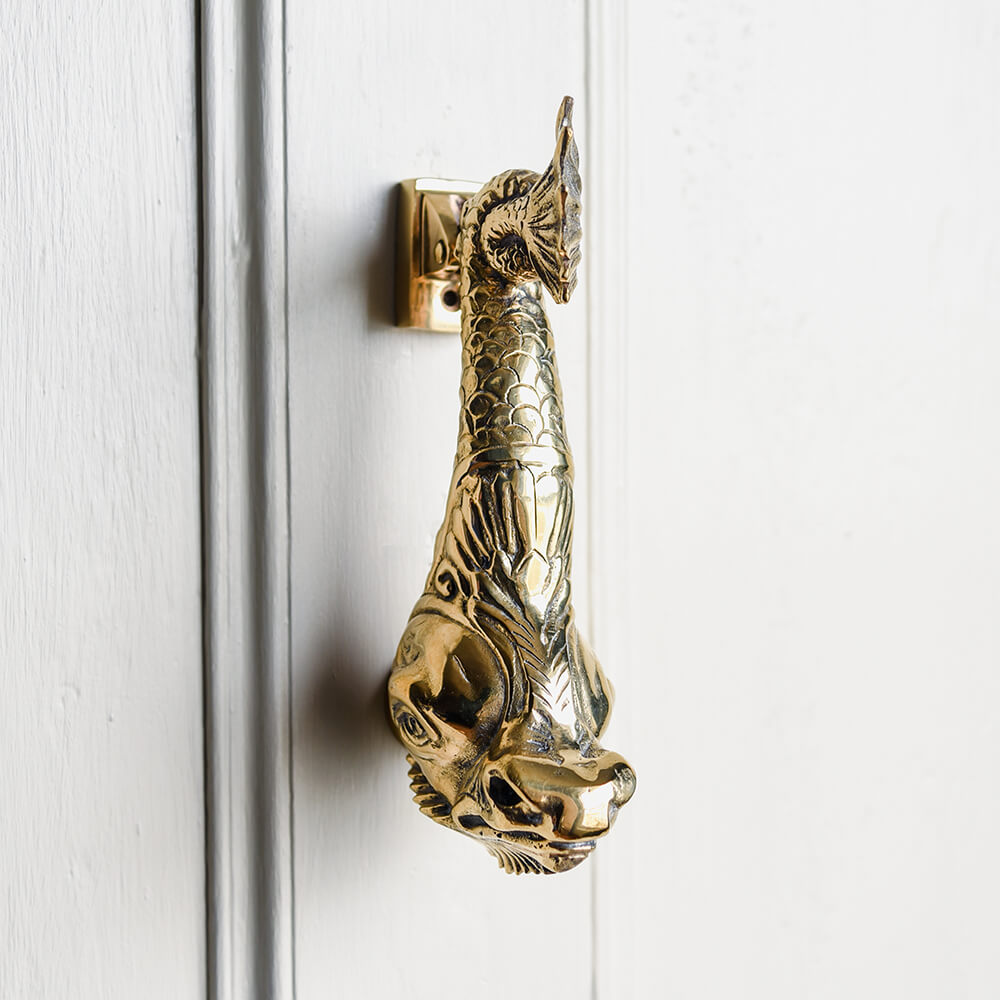 Brass Mythical Dragon Door Knocker