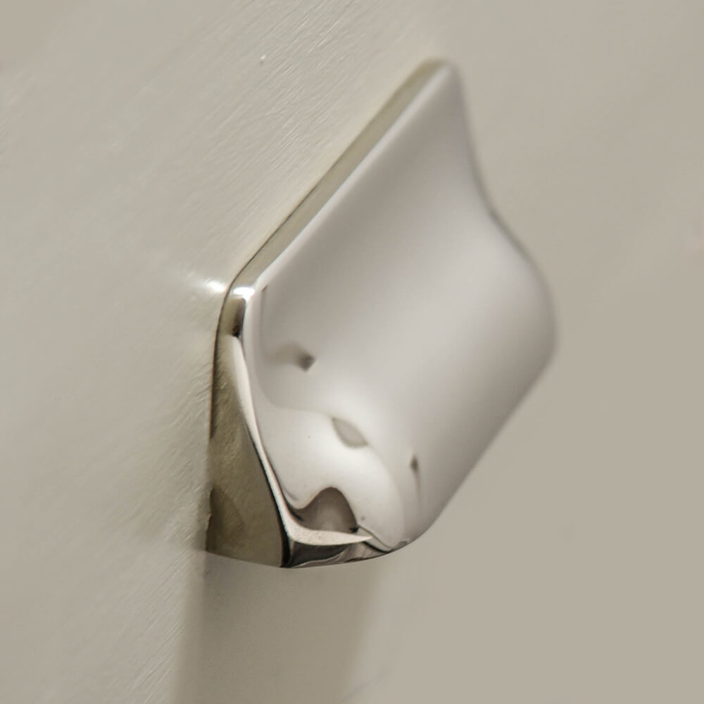Polished Nickel Hudson Drawer Pull from edge