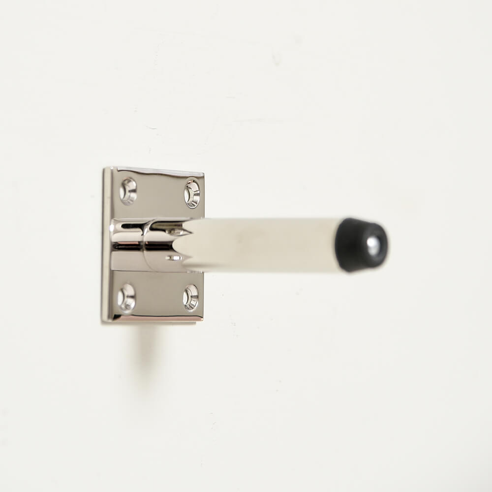 Polished Nickel Projection Door Stop With Square Backplate