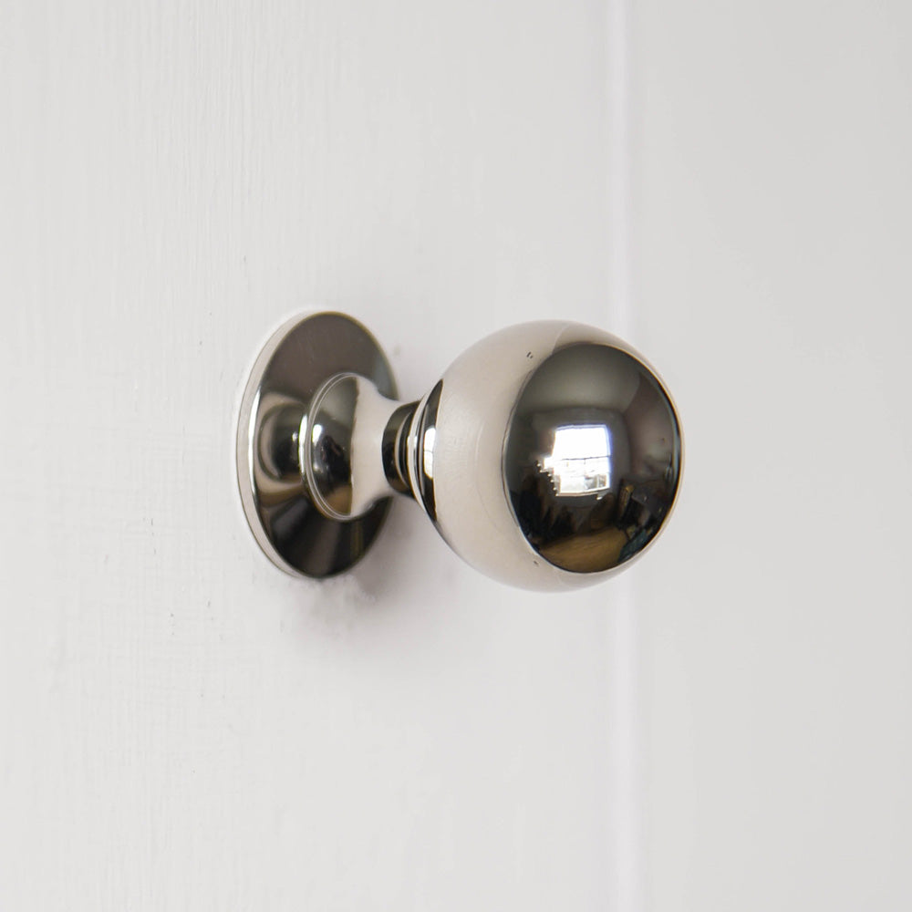 Traditional ball shaped nickel cabinet knob