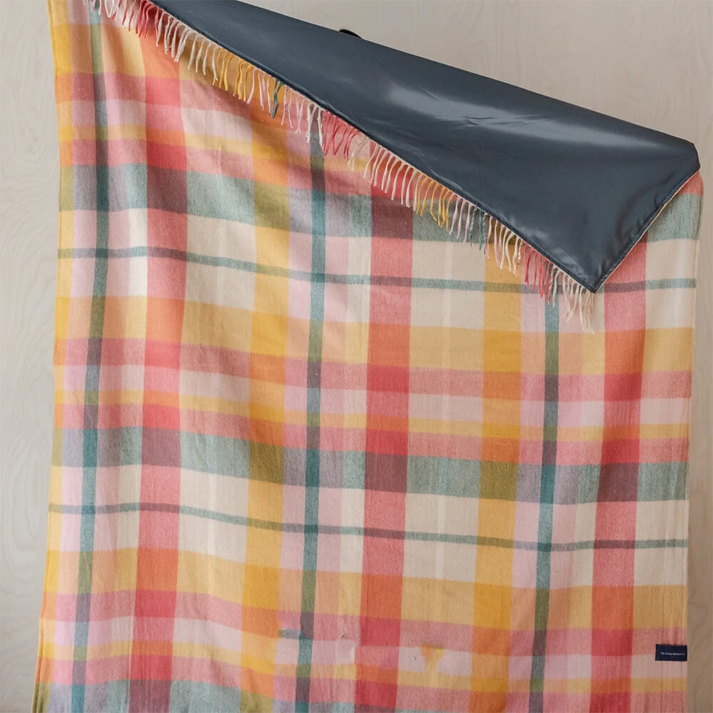 Recycled Wool Waterproof Picnic Blanket - Wildflower Patch Check