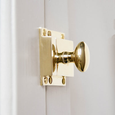 Polished Brass Traditional Oval Cabinet on cupboard doorsLatch