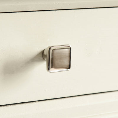 Polished Nickel Plaza Cabinet Knob seen from the front
