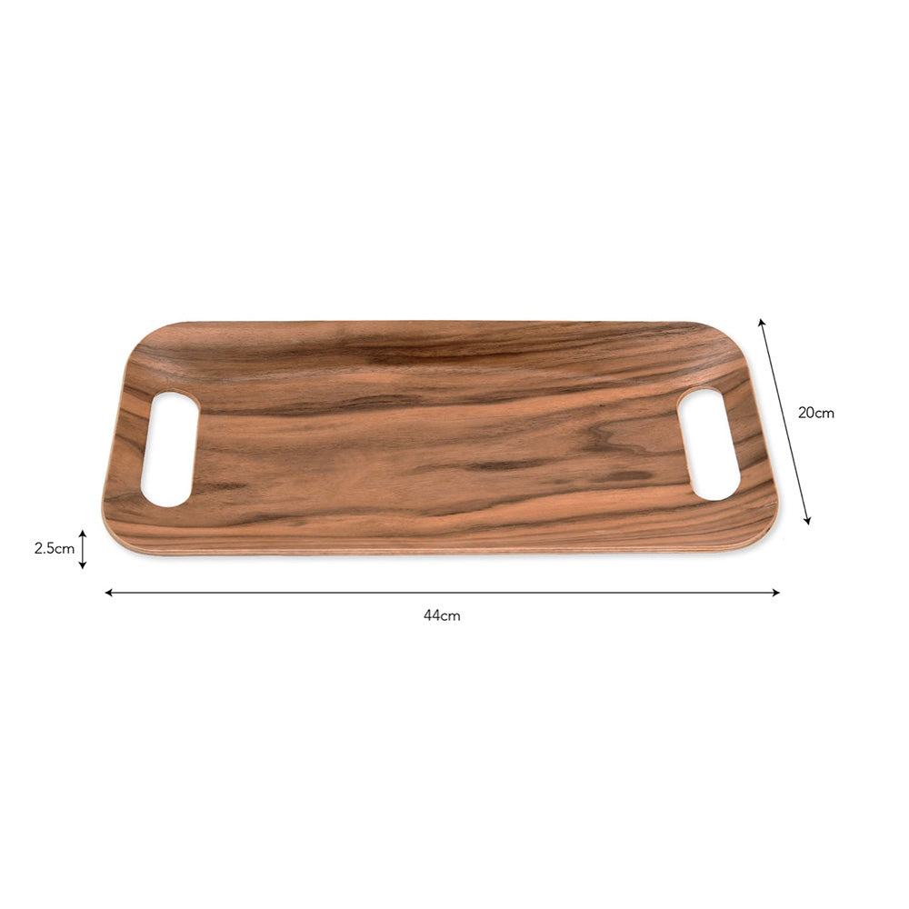 Rectangular walnut tray with dimensions