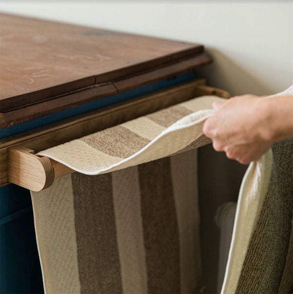 Solid Oak Roller Towel Holder/Towels