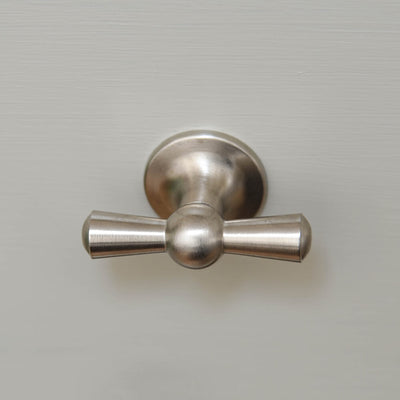 Tap style cupboard knob in satin nickel