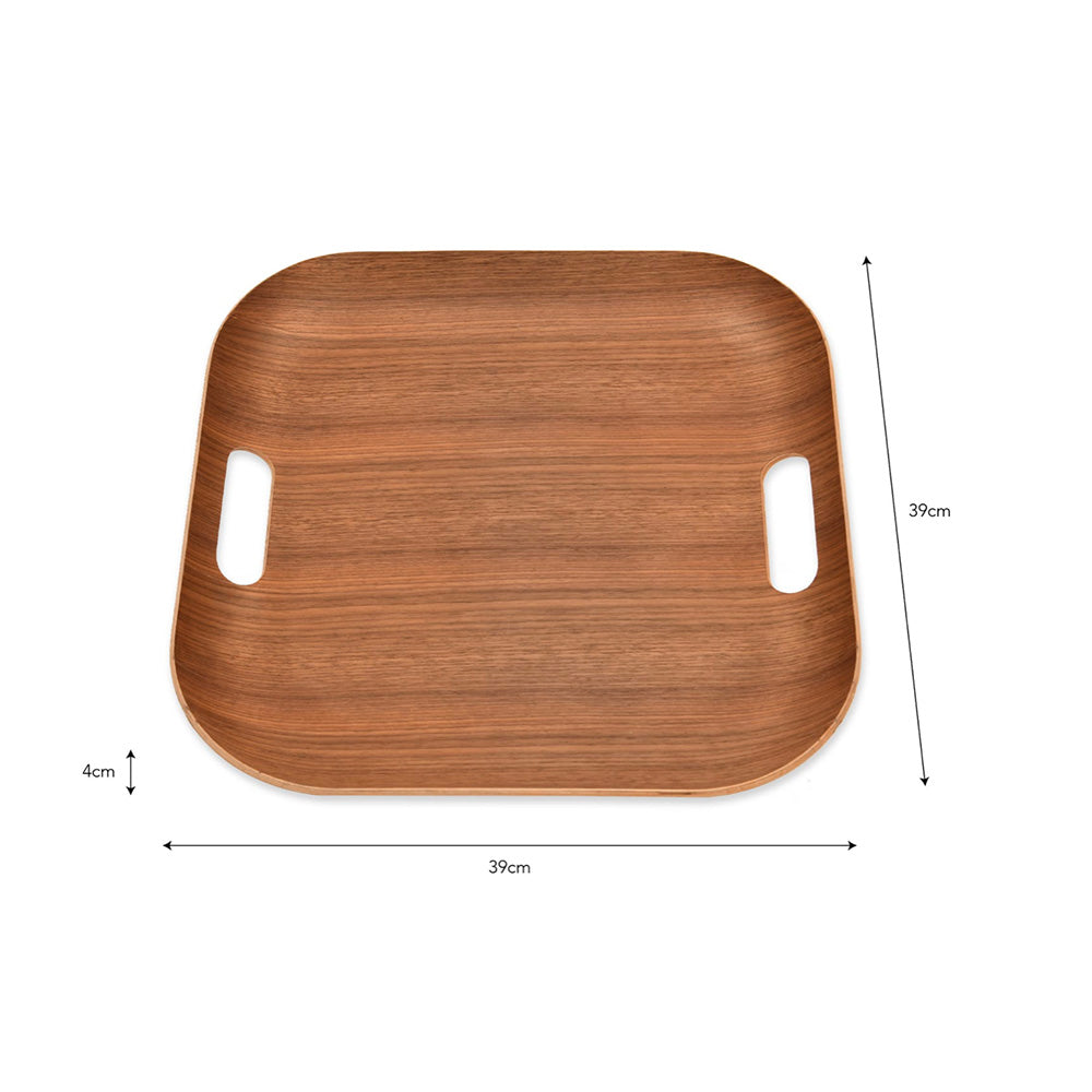Square walnut tray with dimensions