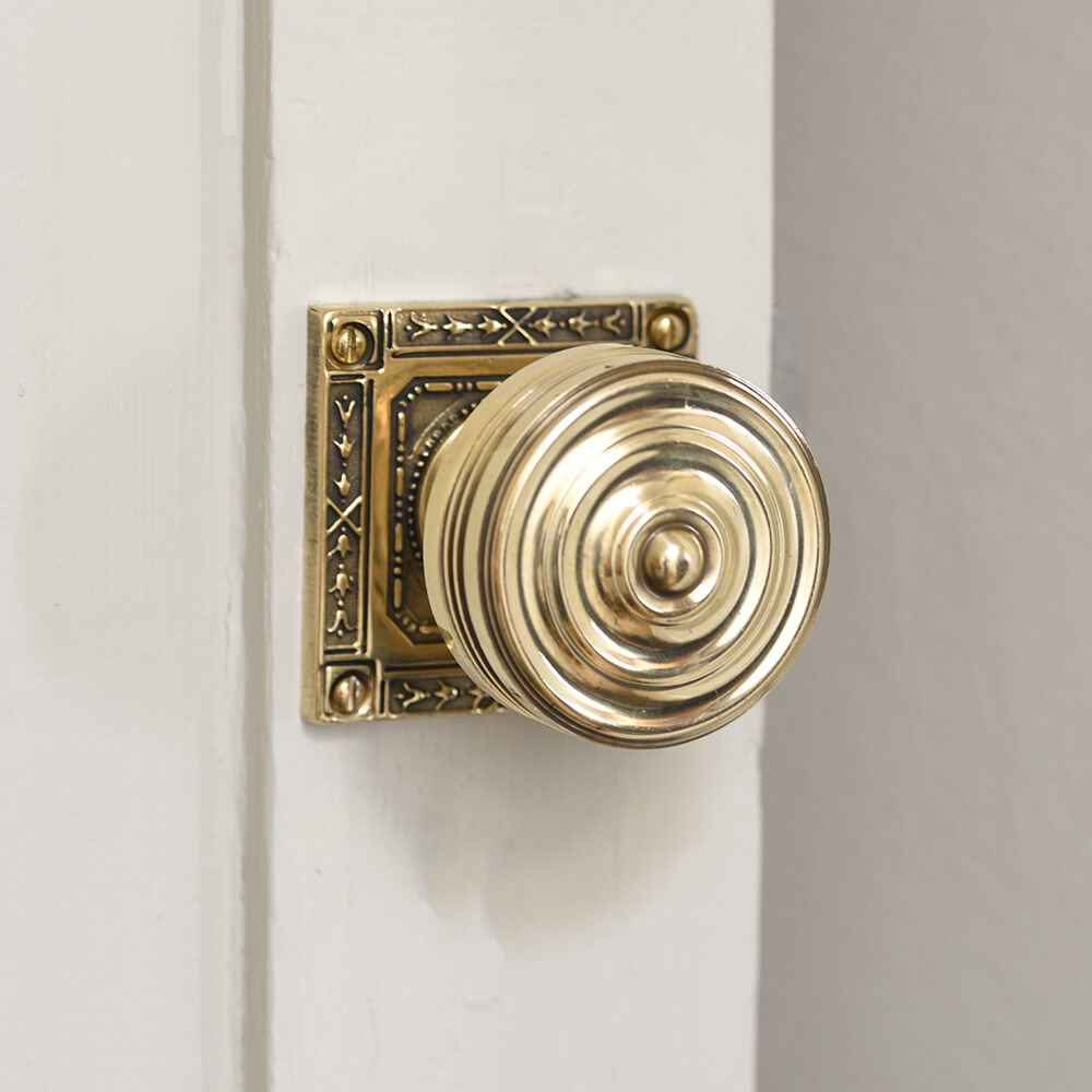 Square Backplate Door Knobs from the front