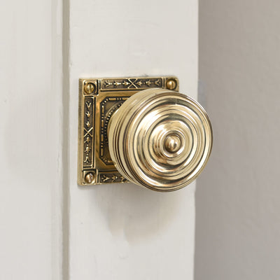 Square Backplate Door Knobs from the front