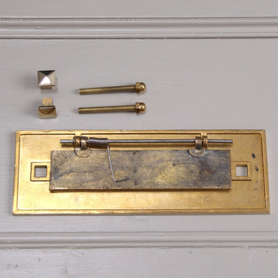 Traditional brass letterplate with fittings