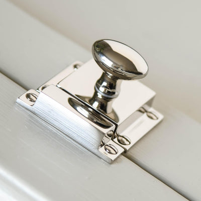 Polished Nickel Traditional Oval Cabinet on double doors Latch