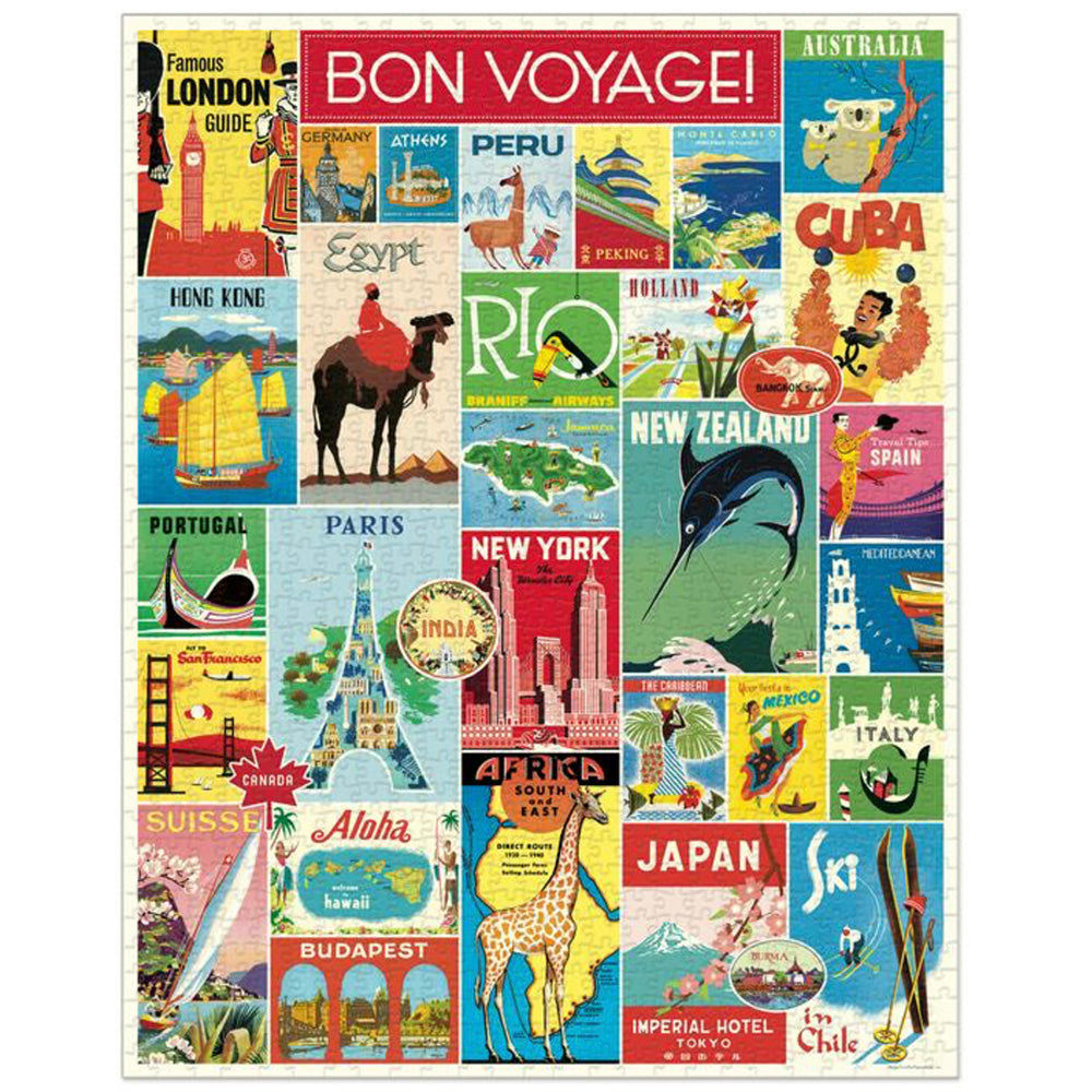 Puzzle of Vintage Travel Posters