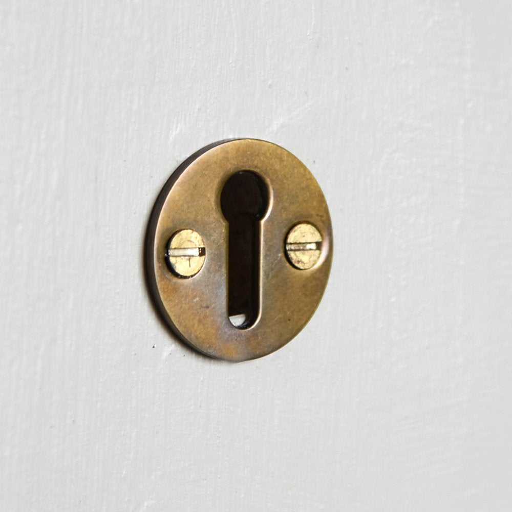 Solid brass Plain Round Escutcheon Without Cover in Aged finish.