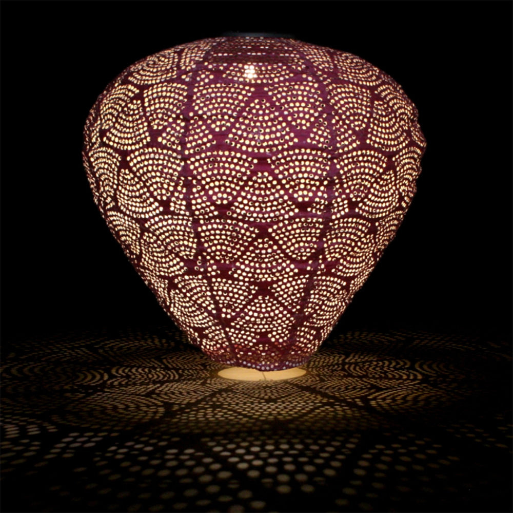 Purple Balloon Shaped Solar Lantern Light at Night Time