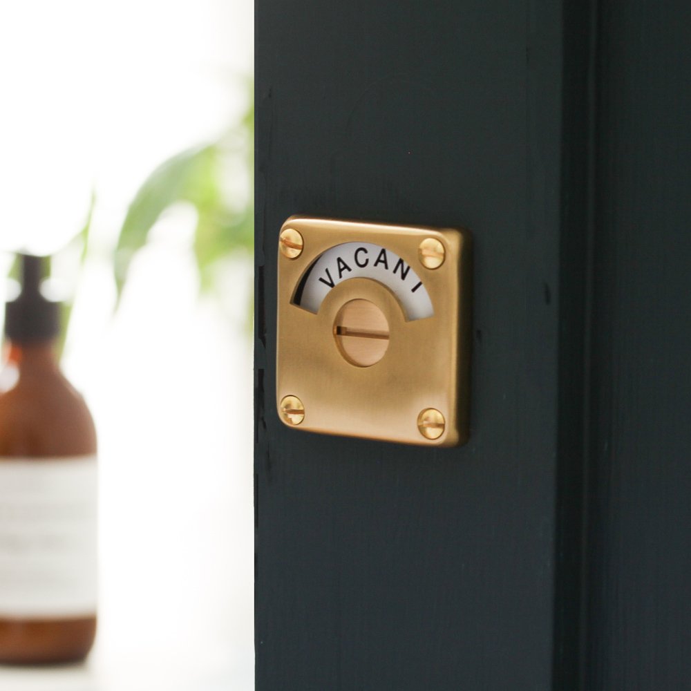Toilet door lock - Brass bathroom lock - Vacant engaged lock