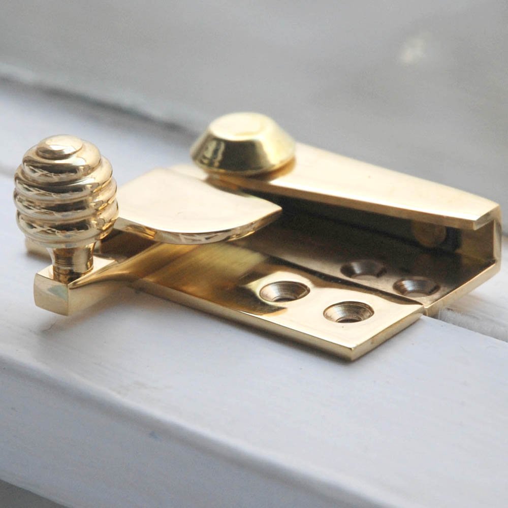 Sash window lock - Sash fastener - Brass sash window fastener