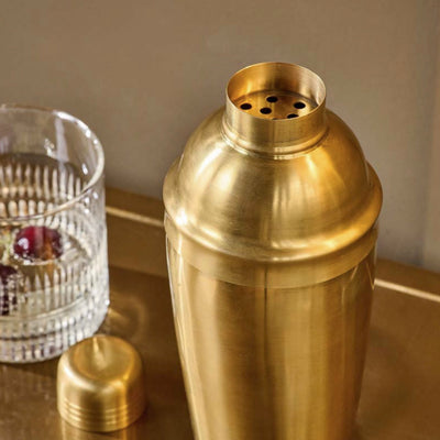 Brass Cocktail Shaker with Strainer