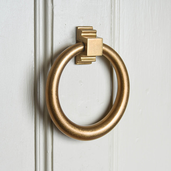 Spira Brass Ring Door Knocker Antique Brass