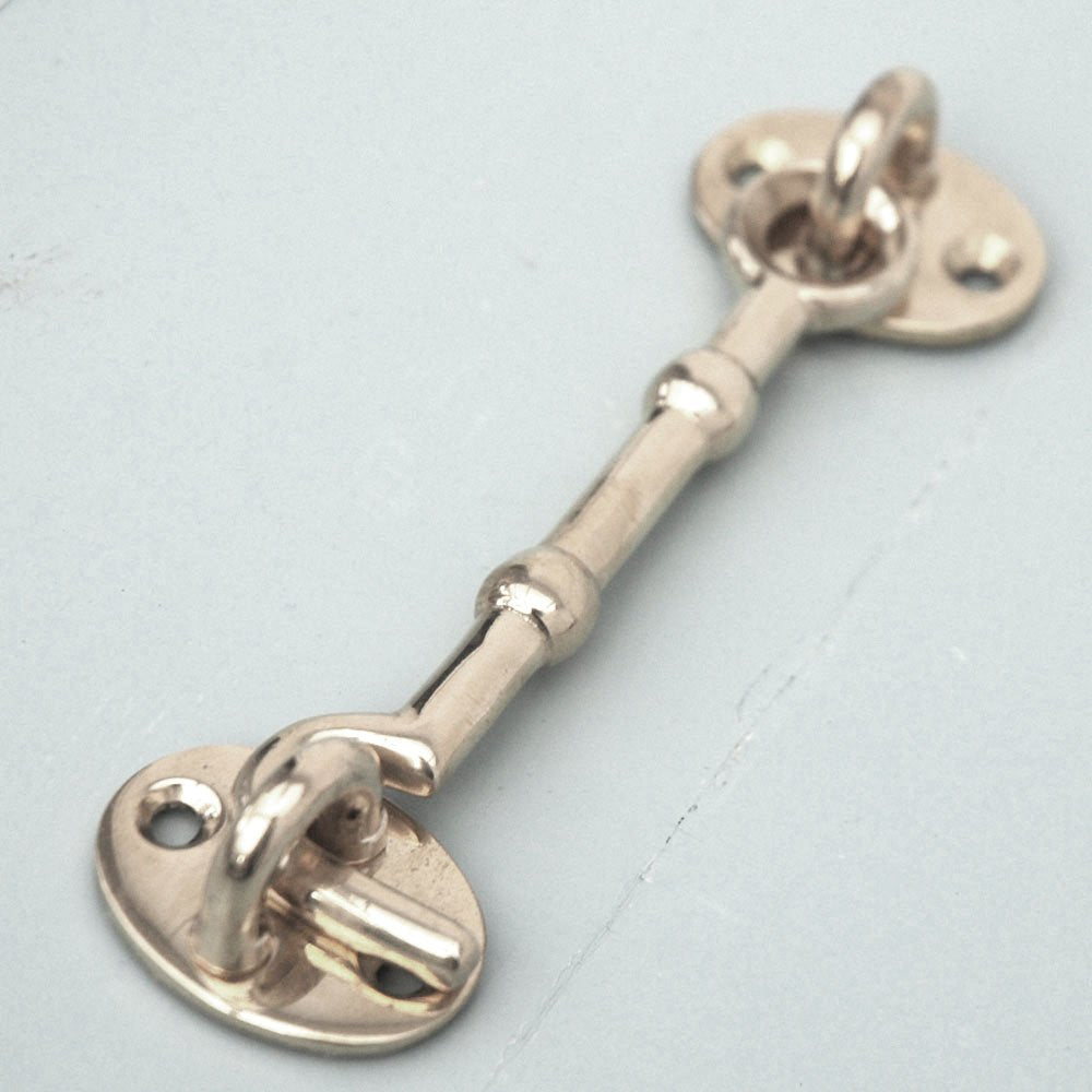 Solid brass Cabin Hook in Polished Nickel plated finish.