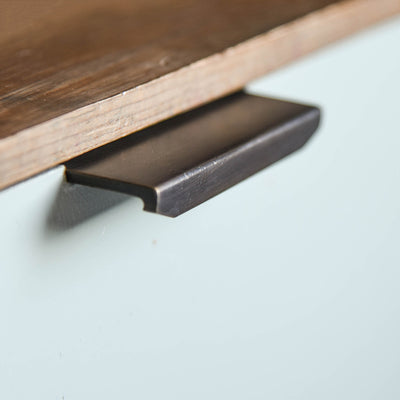 Solid brass Tapered Cabinet Edge Pull in Distressed Antique finish.