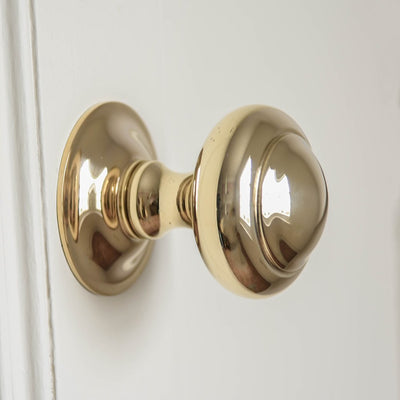 Round 3 inch Door Pull in Polished Brass