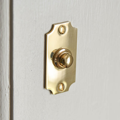 Concave Edge Bell Push in Polished Brass
