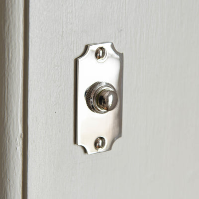 Concave Edge Bell Push in Polished Nickel