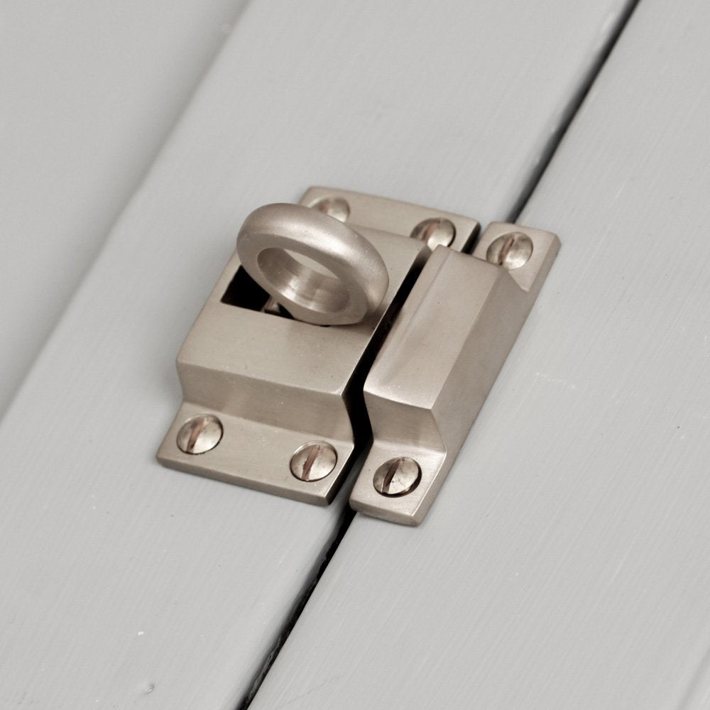 Solid brass Ring Catch in Satin Nickel plated finish.