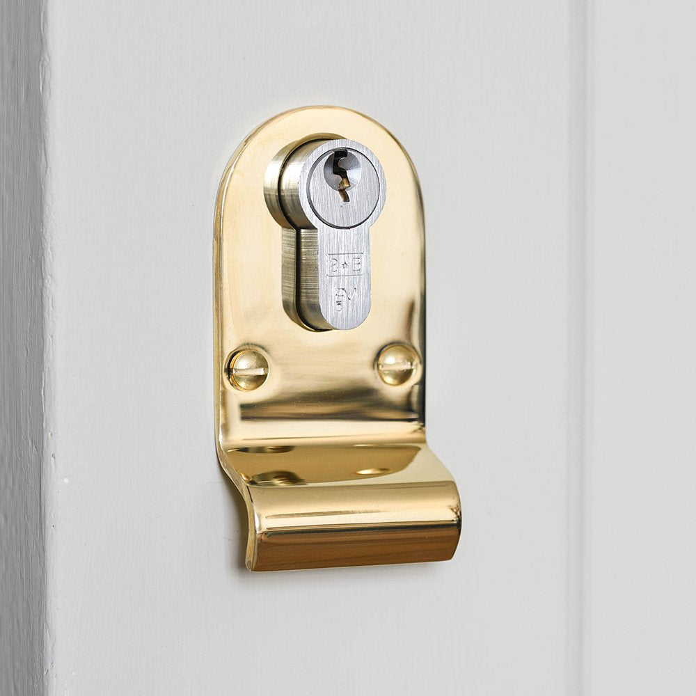 Polished brass Euro Cylinder Latch Pull