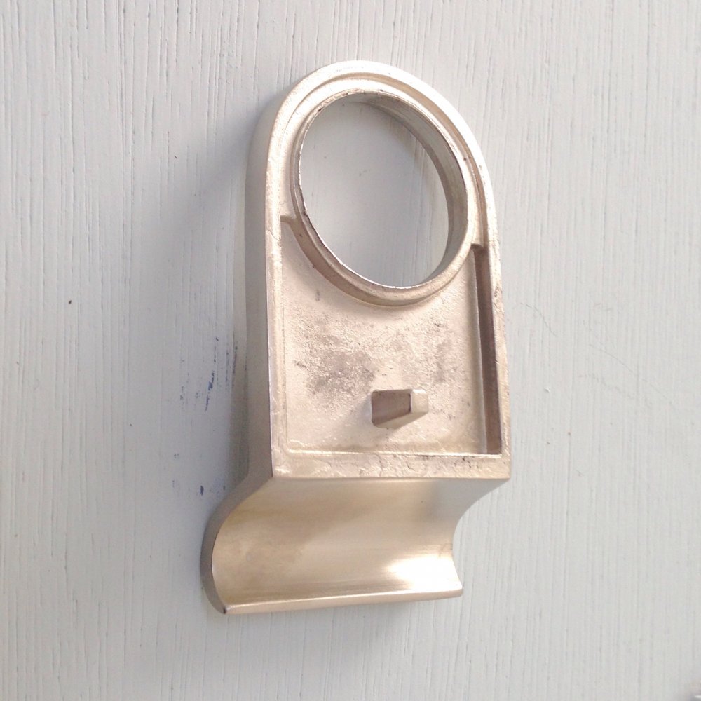 Back of Cylinder Latch Pull in Satin Nickel