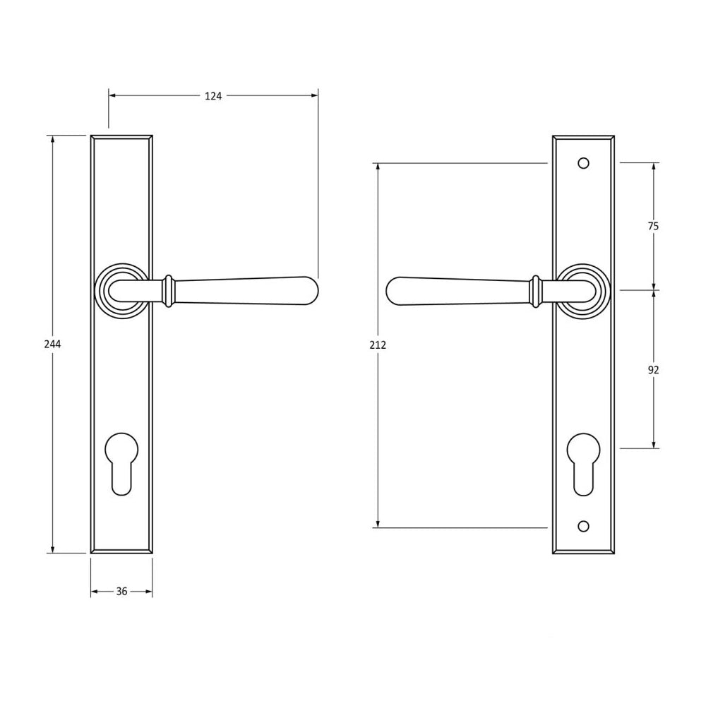 Polished Stainless Steel Newbury Multi-Point Lever Lock Handles