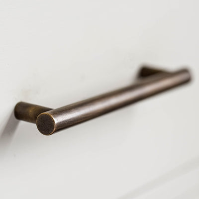 Drum Pull Handle in distressed antique brass