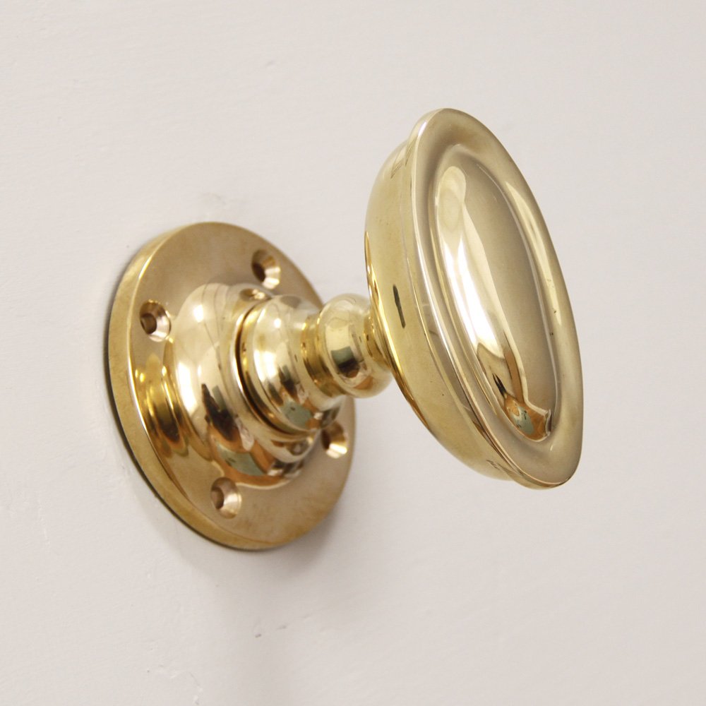 Brass Oval Edwardian Door Knobs