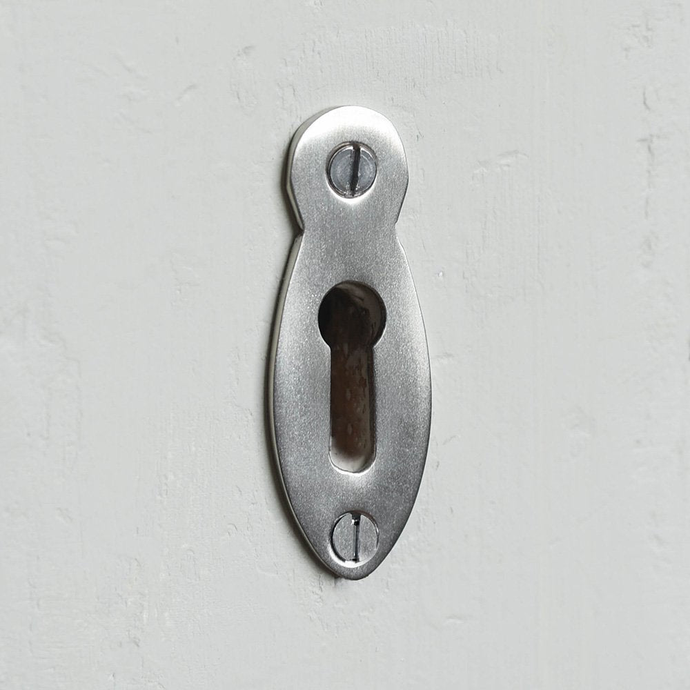 Solid brass Teardrop Escutcheon Without Cover in Satin Nickel plated finish.