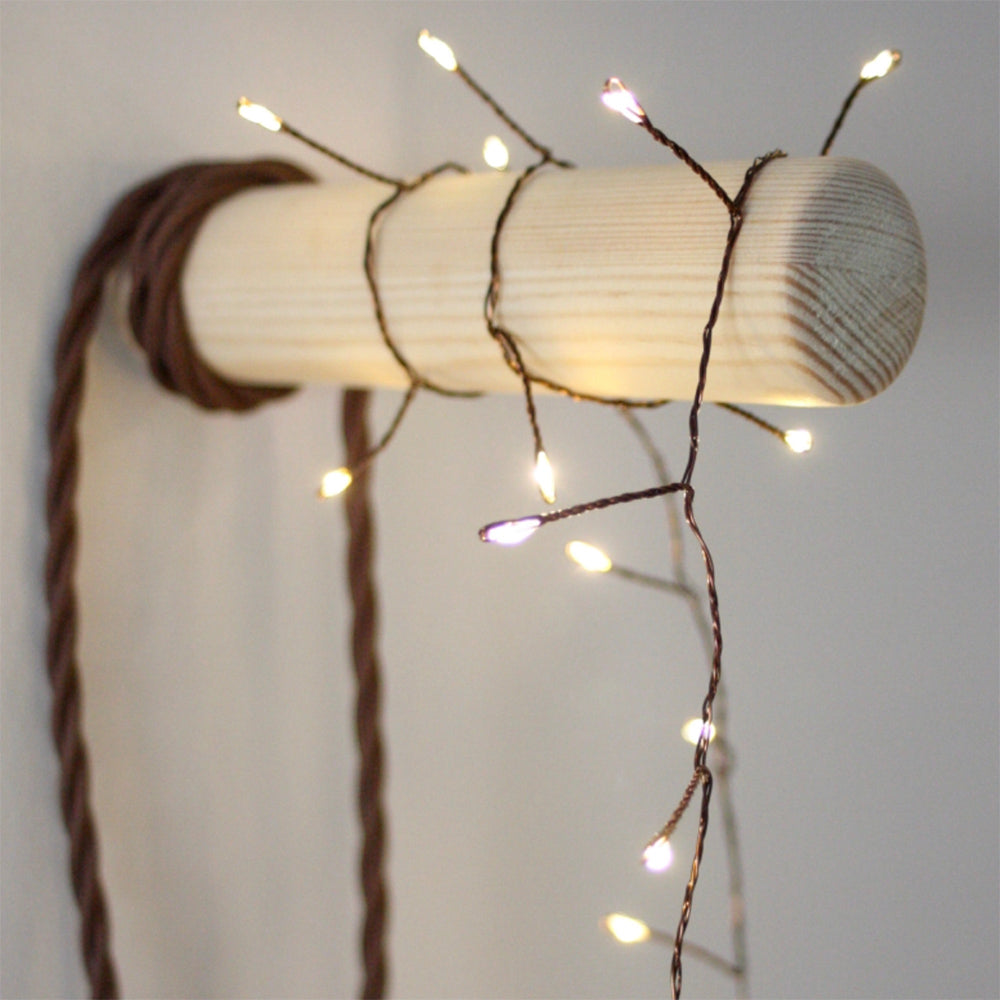 Fairy lights with warm toned LEDs and brown/copper wire